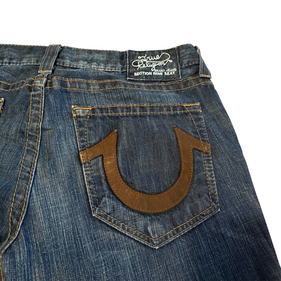 True Religion Section Row Seat Bootcut Jeans 36x34 Vintage Y2K USA Made Unique - Picture 1 of 15